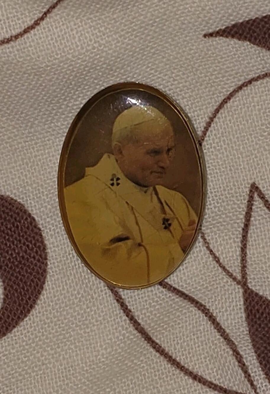 Vintage His Holiness Pope John Paul II Religious Pinback Button Badge Pin Holy